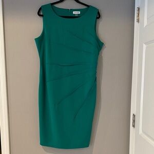 Calvin Klein Teal Sleeveless Sheath Dress